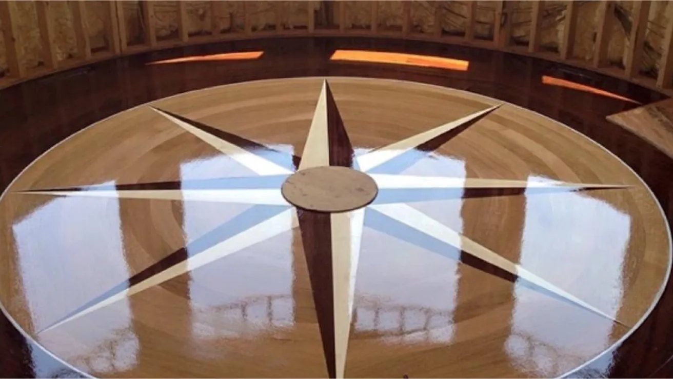 Compass rose medallion inlay