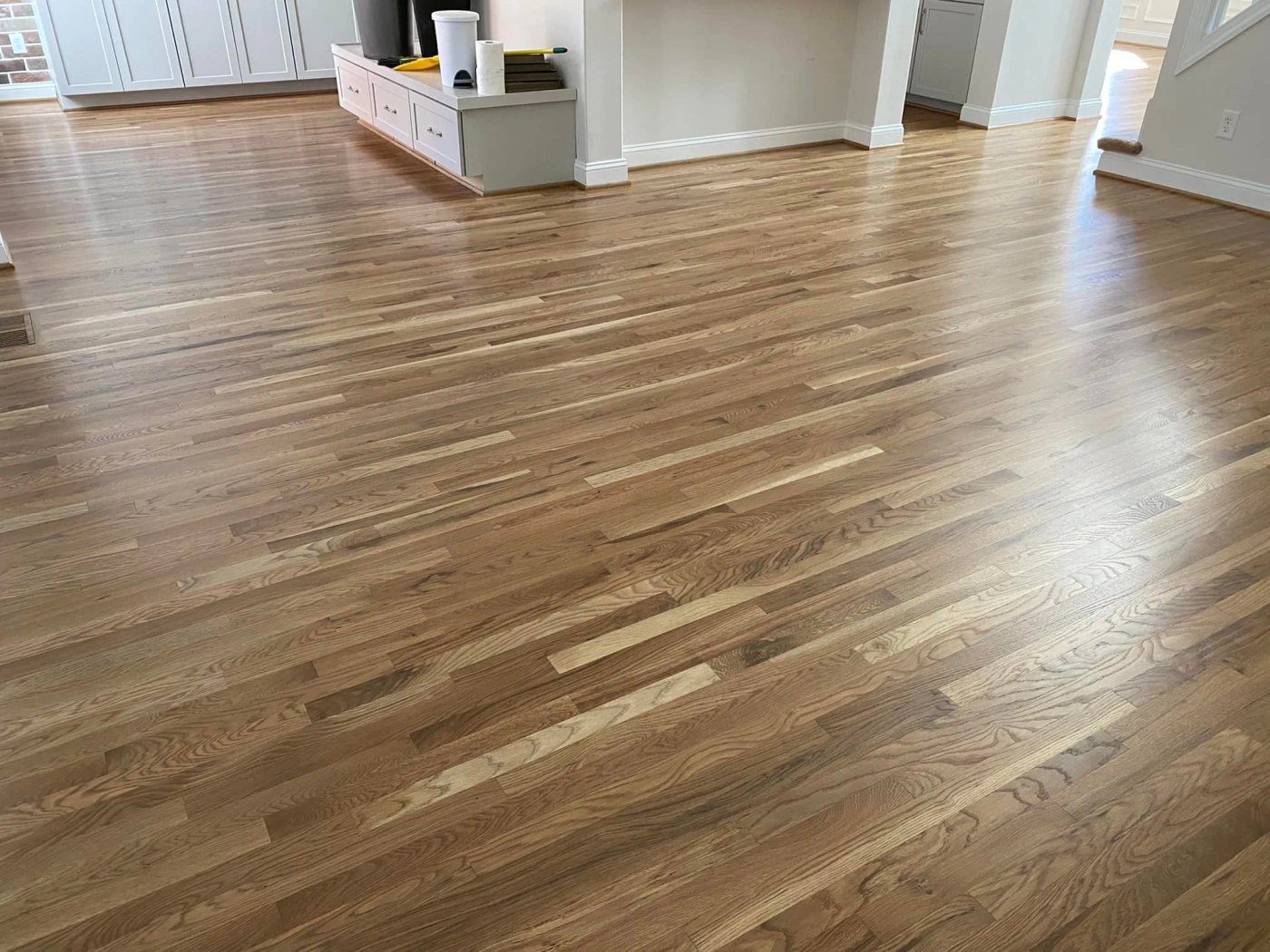 White oak floor with renewed finish
